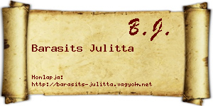 Barasits Julitta névjegykártya